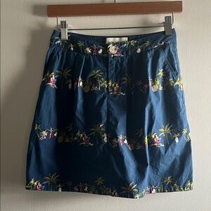 Hawaiian Print Blue Skirt